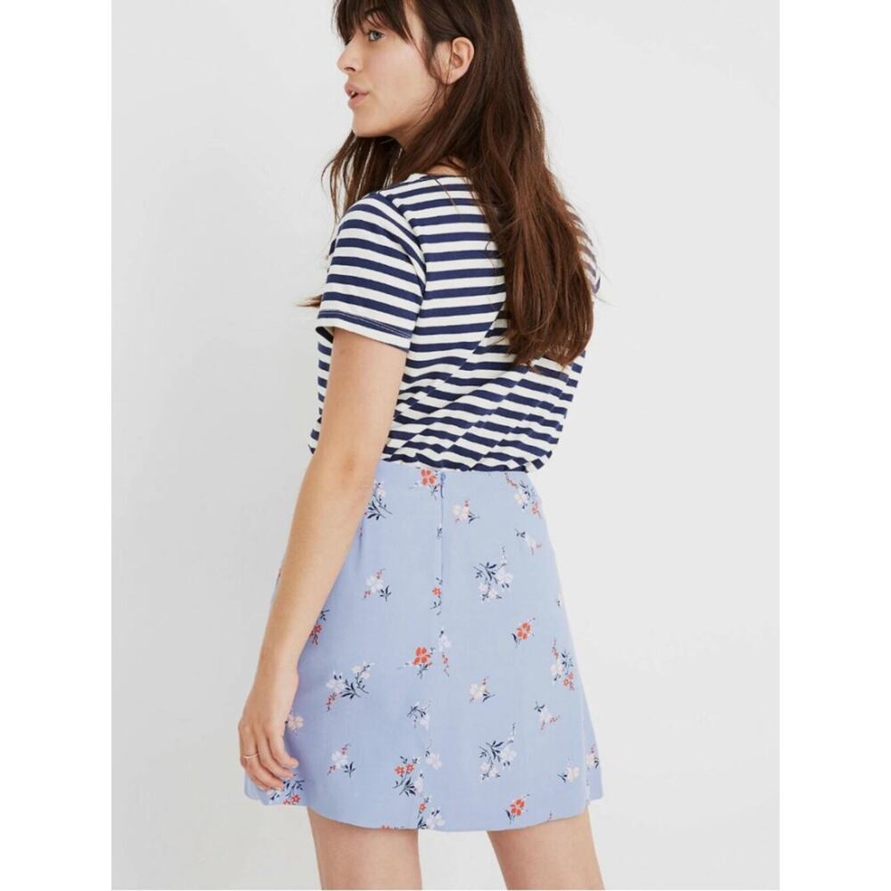 Madewell Mini Skirt Blue Aloha Floral Size 12 - Picture 8 of 8